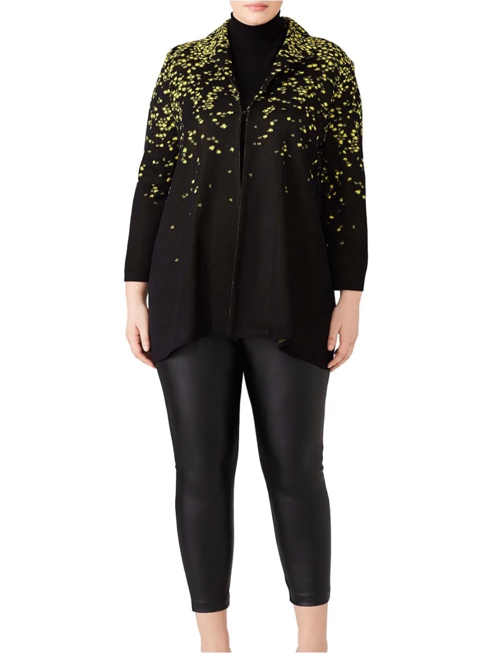 Misook Open Front Cardigan Jacket 3/4 Sleeves